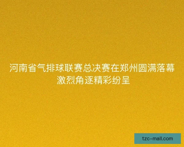 河南省气排球联赛总决赛在郑州圆满落幕 激烈角逐精彩纷呈