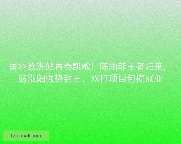 国羽欧洲站再奏凯歌！陈雨菲王者归来，翁泓阳强势封王，双打项目包揽冠亚