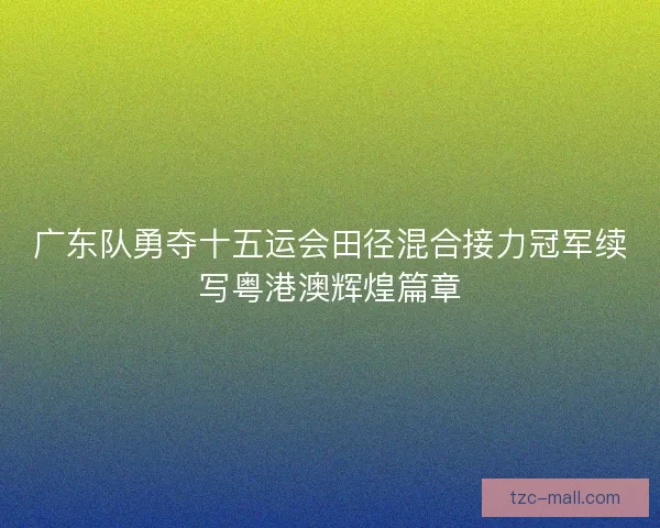 广东队勇夺十五运会田径混合接力冠军续写粤港澳辉煌篇章